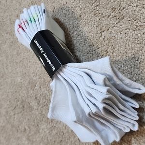 Broadway apparel 6 pairs men's ankle no show socks white